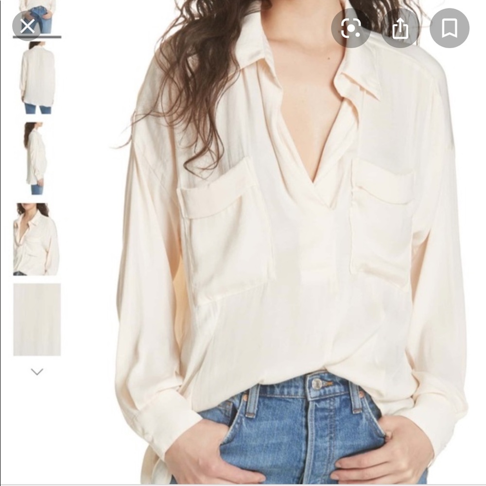 Free People Starry Night Silky Blouse